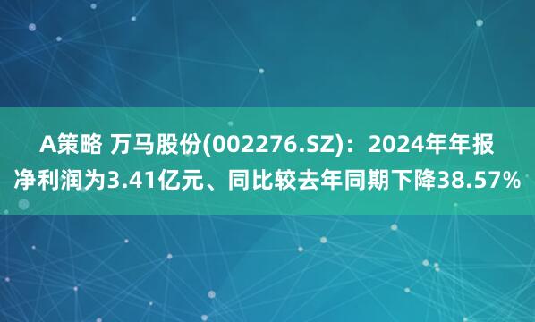 A策略 万马股份(002276.SZ):2024年年报净利润为3.41亿元、同比较去年同期下降38.57%