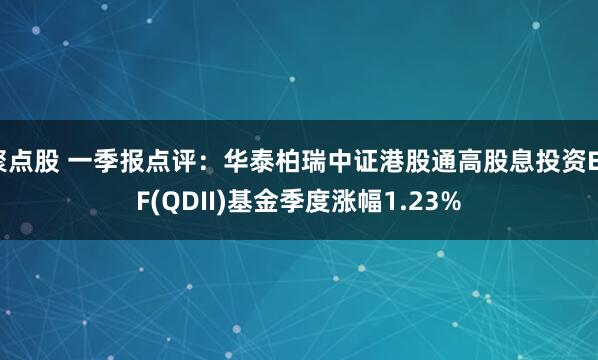 聚点股 一季报点评：华泰柏瑞中证港股通高股息投资ETF(QDII)基金季度涨幅1.23%