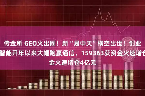 传金所 GEO火出圈!新“易中天”横空出世!创业板人工智能开年以来大幅跑赢通信,159363获资金火速增仓4亿元